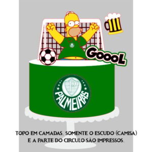 Arquivo de Corte Topo de Bolo Homer Simpsons Palmeira.s +BRI