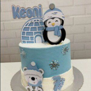 Arquivo de Corte Topo de Bolo Igloo Pinguim e Urso