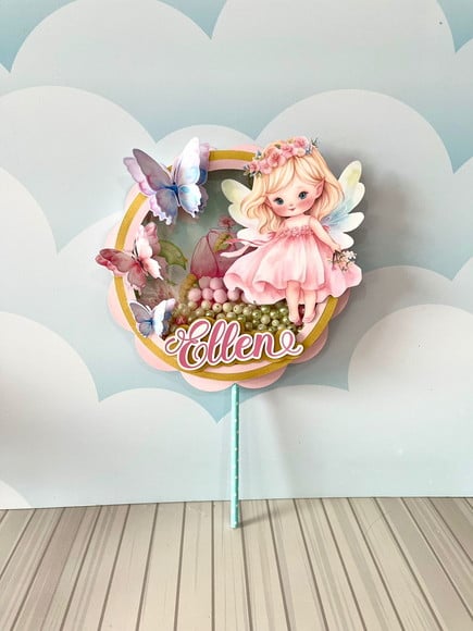 Arquivo de Corte Topo de Bolo Jardim das Fadas