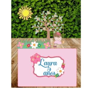 Arquivo de Corte Topo de Bolo Jardim Menina em Camadas
