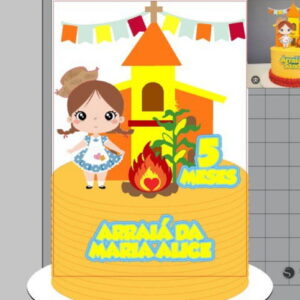Arquivo de Corte Topo de Bolo Junina Menina