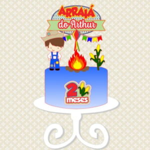 Arquivo de Corte Topo de Bolo Junino Arraiá Menino #14138