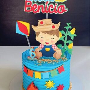 Arquivo de Corte Topo de Bolo Junino Menino Baby Arraiá 066