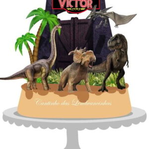 Arquivo de Corte Topo de Bolo Jurassic Park -Digital