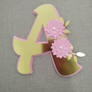 Arquivo de Corte Topo de Bolo Letra a Flores