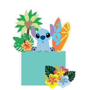 Arquivo de Corte Topo de Bolo Lillo Stitch e Flores