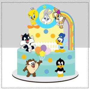 Arquivo de Corte Topo de Bolo Looney Tunes em Camadas