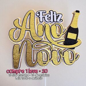 Arquivo de Corte Topo de Bolo Luxo Ano Novo 2025 St/pdf/svg