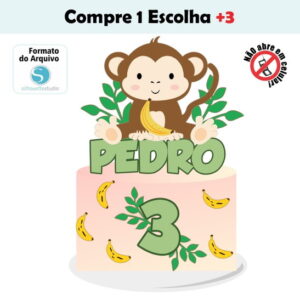 Arquivo de Corte Topo de Bolo Macaco #002
