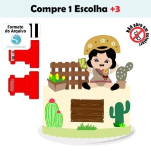 Arquivo de Corte Topo de Bolo Maria Bonita Bebê