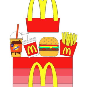Arquivo de Corte Topo de Bolo Mc Donald's Lanche em Camadas