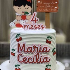 Arquivo de Corte Topo de Bolo Menina Cerejinha