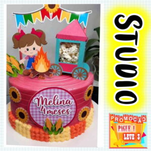 Arquivo de corte topo de bolo Menina Festa Junina **Studio**