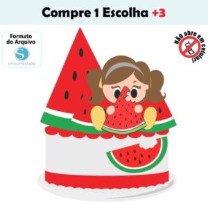 Arquivo de Corte Topo de Bolo Menina Melancia