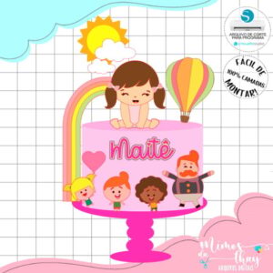 Arquivo de Corte: Topo de Bolo Menina Mundo Bita Baby 011