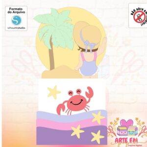 Arquivo de Corte: Topo de Bolo Menina Praia