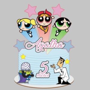Arquivo de Corte Topo de Bolo Meninas Super Poderosas Voando