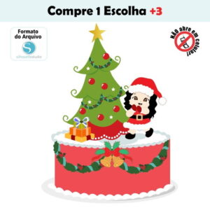 Arquivo de Corte Topo de Bolo Menininha Natal