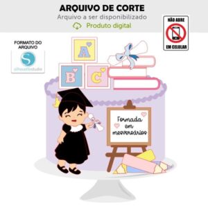 Arquivo de Corte Topo de Bolo Mesversario Formatura Studio