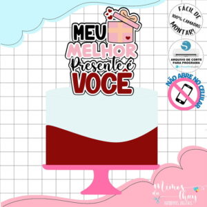 Arquivo de Corte Topo de Bolo Meu Presente Namorados 058