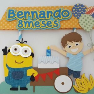 Arquivo de corte topo de bolo Minions em camadas