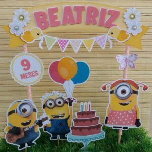 Arquivo de corte topo de Bolo Minions menina
