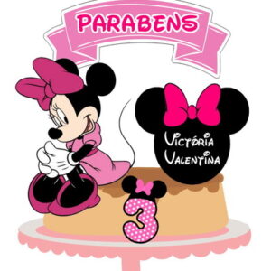 Arquivo de Corte Topo de Bolo Minnie 04
