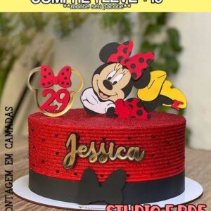 Arquivo de Corte Topo de Bolo Minnie Camadas Stu/pdf