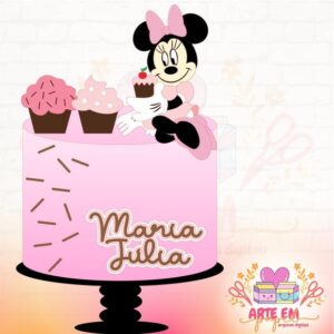 Arquivo de Corte: Topo de Bolo Minnie Confeiteira