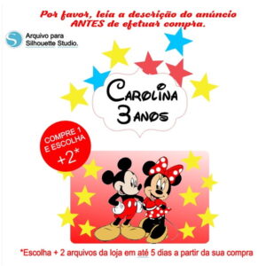 Arquivo de Corte Topo de Bolo Minnie e Mickey - Impressos