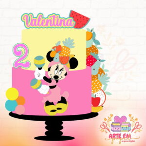 Arquivo de Corte: Topo de Bolo Minnie Frutinhas