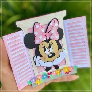 Arquivo de Corte: Topo de Bolo Minnie Janela