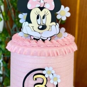 Arquivo de corte topo de bolo Minnie rosa camadas