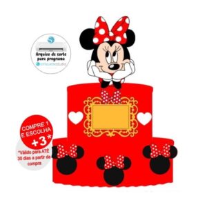 Arquivo de Corte Topo de Bolo Minnie Vermelha