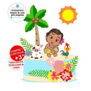 Arquivo de Corte Topo de Bolo Moana Baby