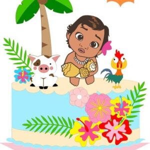 Arquivo de Corte Topo de Bolo Moana Baby Studio 1