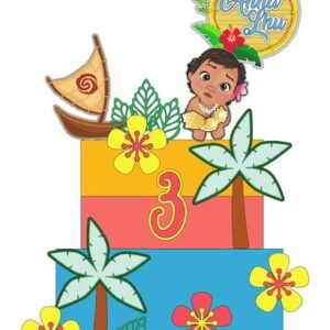 Arquivo de Corte Topo de Bolo Moana Baby em Camadas