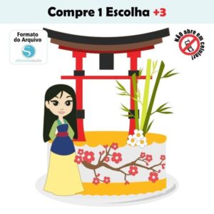 Arquivo de Corte Topo de Bolo Mulan