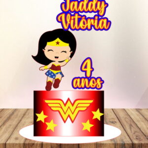 Arquivo de Corte Topo de Bolo Mulher Maravilha 3d