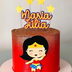 Arquivo de Corte Topo de Bolo Mulher Maravilha Camadas 1193