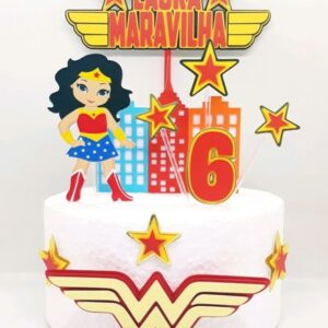 Arquivo de Corte Topo de Bolo Mulher Maravilha Cute Studio