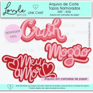 Arquivo de Corte Topo de Bolo Namorados Amor