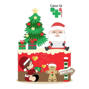Arquivo de corte topo de bolo natal 26 noel sentato