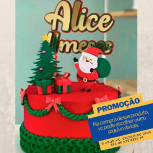 Arquivo de Corte Topo de Bolo Natal A4