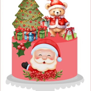 Arquivo de Corte Topo de Bolo Natal Aquarelado