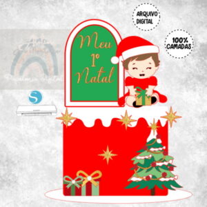 Arquivo de Corte Topo de Bolo Natal Baby Menina