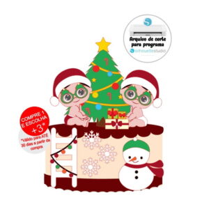 Arquivo de Corte Topo de Bolo Natal Bebês
