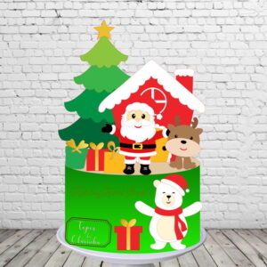Arquivo de Corte topo de bolo natal camadas