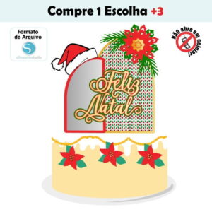 Arquivo de Corte Topo de Bolo Natal Cenario