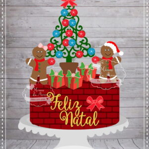 Arquivo de corte topo de bolo Natal em camadas